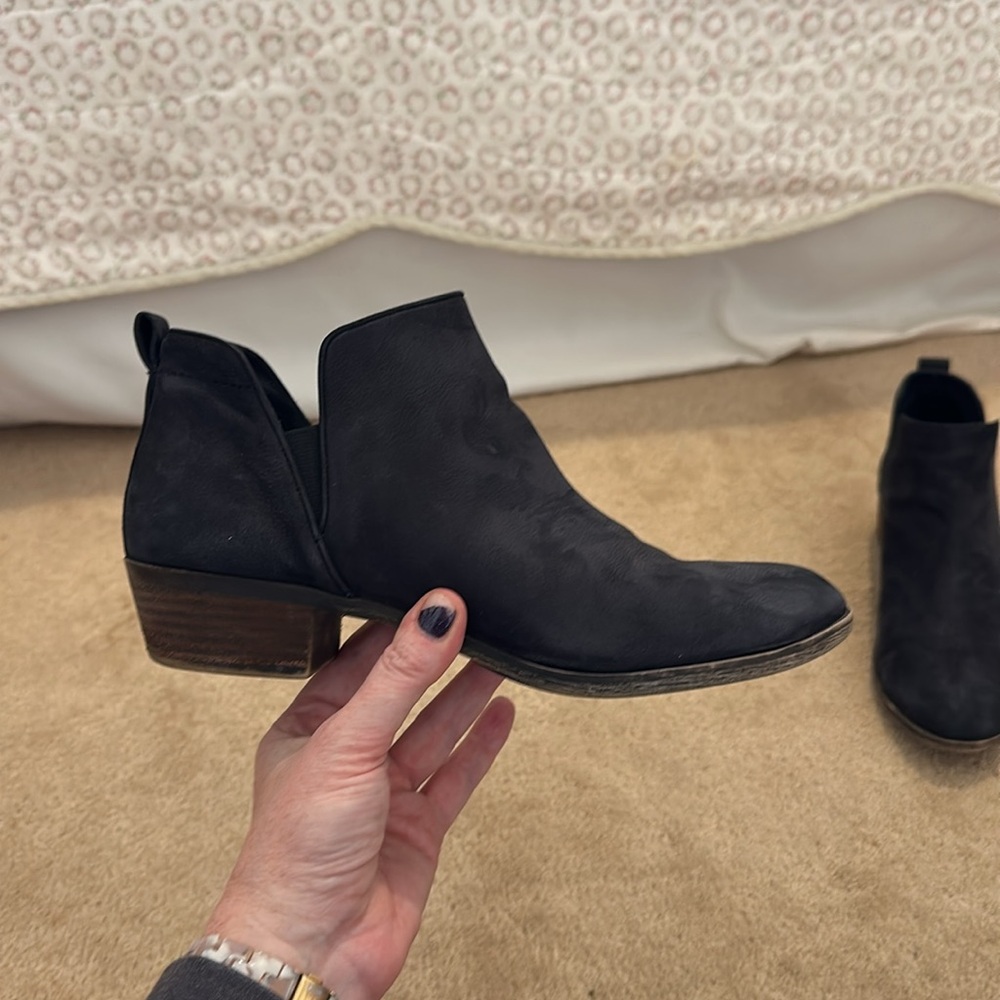 Black leather BP booties